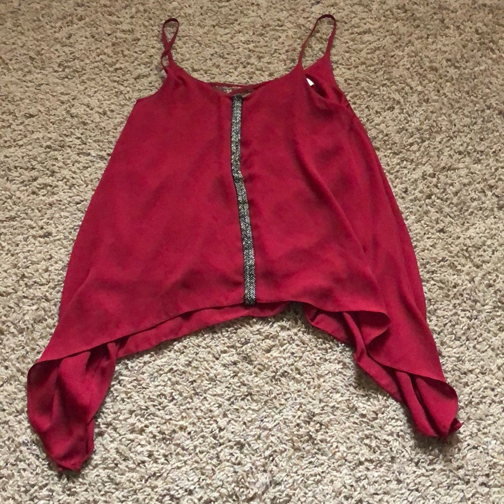 Francesca’s Small Asymetrical flowy tank top